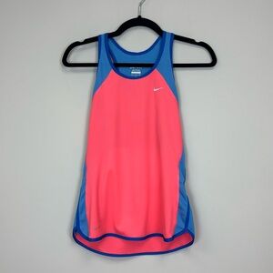 Nike Dri Fit Blue Pink Neon Athletic Tank Top Womens Small